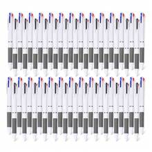4/6/10/12/20/30pcs 3-In-1 Multicolor Retractable Ballpoint Pens, White Barrel Black Red Blue Ink Writing Pens, Office School Diary Pens, Desktop Office Accessories - Round - View 6