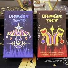 1 Set Kartu Tarot DramaGiac Gaya Sirkus, Permainan Kartu Ramalan Spiritual untuk Meditasi & Refleksi Diri, Hadiah Koleksi Kartu untuk Penggemar, 78 Kartu, Cocok untuk Permainan Hiburan Pesta - MultiWarna - View 4