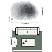 1PC Light Gray & Dark Gray Multi-Layer Wave Pattern Modern Minimalist Art Rug, Premium Cool Tone Style Faux Cashmere Asymmetrical Wave Asymmetrical Concentric Gradient Gray & White Ripple With Fine Edge Detail Machine Washable Area Rug, Suitable For Living Room Bedroom Balcony, All Season Home Decor - Multicolor - View 14