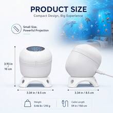 Lampu Malam Proyektor Bintang, Proyektor Galaksi HD 8-in-1 dengan 8 Cakram Proyeksi, Lampu Langit Berbintang yang Dapat Diputar 360°, Putih & Hitam, untuk Dekorasi Rumah, Pesta, dan Kamar Tidur - Proyektor Galaksi - View 2
