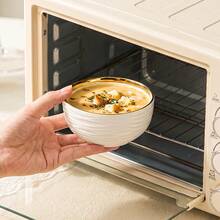 YOLIFE 2/4/6pcs Ceramic Bowl Set, Elegant Gold Rim Design, Kitchen Accessories, Pasta Bowl, Rice Bowl, Breakfast Bowl, Suitable For Serving Hot Noodles, Rice And More, Ideal For Home, Restaurant, Party Use, Perfect Holiday Gift - Multicolor - View 7