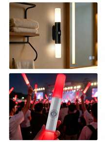 LED Night Light, Dual-Head Sunset Wall Lamp, Motion Sensor, RGB Ambient Light, USB Rechargeable, Party Hallway Closet Holiday Decoration - One Size - View 8