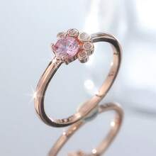 Women's Cute Cartoon Cat Paw Engagement Design Ring, Women's Wedding Jewelry - Rose Gold - View 9