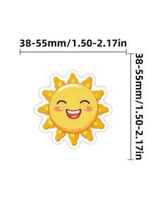 50pcs Cute Cartoon Sun Vinyl Stickers - Reusable, Vibrant Colors - Suitable For Laptops, Water Bottles, Skateboards, Etc. - Perfect As Birthday Party Gifts, Fun Stickers - Multicolor - View 6