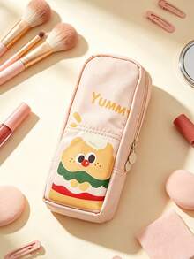1pc Rectangular Makeup Bag, Soft Fabric With Zipper Closure, Multi-Pocket Design For Makeup Brush Storage, Portable Toiletry Bag, Holiday Essential, Travel Essential, Suitable For Home, Travel And Daily Makeup Use - Multiple Colors and Styles - View 14