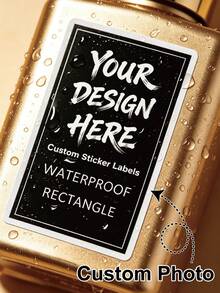 1/32/72/104pcs Custom Printed Rectangle Labels For Bottle, Personalized Waterproof Rectangular Stickers, Customized Printed Rectangle Label For Candles, Jars, Packaging Seals, Product Labels, Rectangle Sticker For Business Logo - Multicolor - View 3