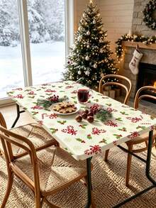 1pc Christmas Element Elastic Band, Rectangular Design, Anti-Slip Elastic, Waterproof, Oil-Resistant, Scratch-Resistant, Suitable For Dining Table, Folding Table, Kitchen, Party, Picnic, Camping And Home Decor. - Multicolor - View 10