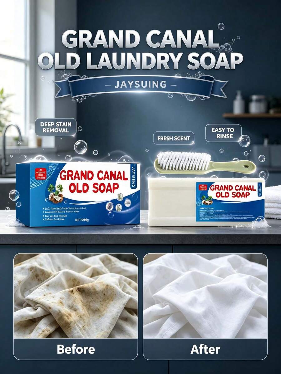 JAYSUING Xà phòng giặt quần áo làm sạch sâu, dễ xả, không gây kích ứng, tẩy vết dầu và đốm mốc, dịu nhẹ cho da tay