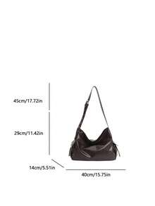 Women's New Autumn/Winter Large Capacity Shoulder Tote Commuter Bag - Coffee Brown - View 7