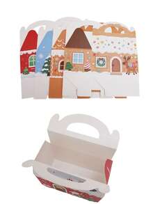 8/4/1pc Christmas Gift Box, Patterns Include Santa Claus, Reindeer, Snowman And Christmas Tree, Suitable For Christmas, Holidays And Home Decor, Party Favors And DIY Gift Packaging - Style Two - View 9