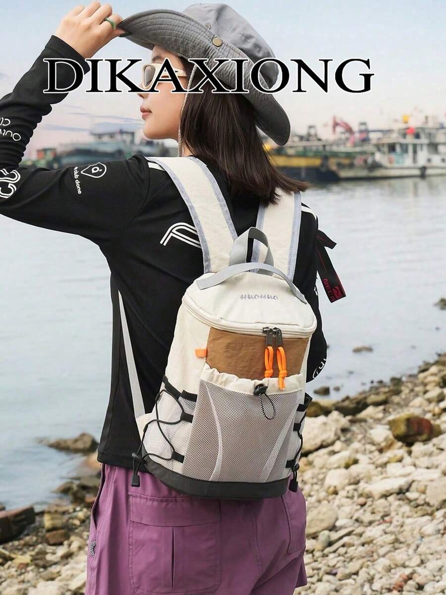 Unisex Compact Outdoor Hiking Rucksack, Small Backpack With Mesh Pockets Lightweight Daypack For Trekking Camping Weekend Travel - Multicolor - View 1