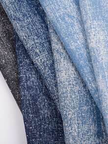 1 lembar (48cm*150cm) Kain Denim Berkilau Motif Berlian. Kain Denim Motif Salju yang Modis dan Unik, Cocok untuk Proyek Jahit DIY, untuk Membuat Pakaian, Aksesoris, dan Tas. Kain Latar Belakang Dekoratif - Denim Kepingan Salju Berlian Imitasi - View 3