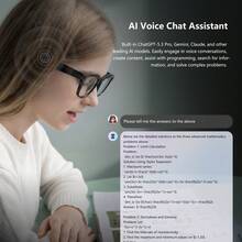 BV300 AI Smart Glasses:8-Megapixel Camera Supporting 1200P Video Recording 30fps High-Definition Photography;Wi-Fi Photo Transfer, Bluetooth Audio,AI Voice Assistant,Real-Time Translation, Object Recognition,Noise-Canceling Calls,Music Playback. - View 5