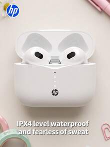 HP-H23ASE Wireless Semi-In-Ear Bluetooth Earphones, Bluetooth 6.0 Type-C Charging, Call Noise Reduction, Compact And Portable, Comfortable To Wear, Suitable For Sports And Running, Compatible With Phone/Tablet/Laptop, Apple White - View 2