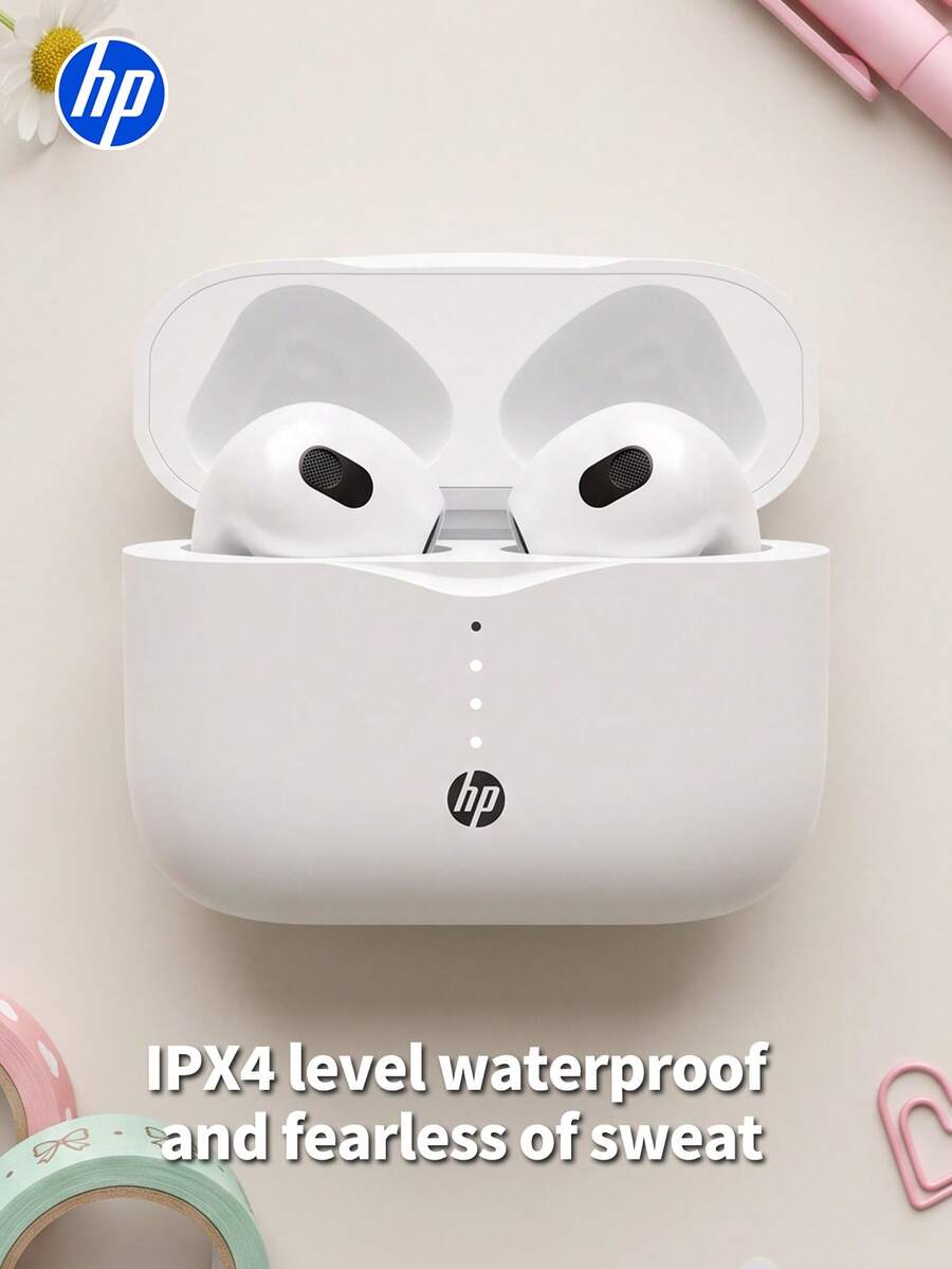 HP-H23ASE Wireless Semi-In-Ear Bluetooth Earphones, Bluetooth 6.0 Type-C Charging, Call Noise Reduction, Compact And Portable, Comfortable To Wear, Suitable For Sports And Running, Compatible With Phone/Tablet/Laptop, Apple White