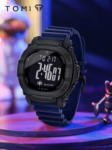 TOMI Men's Electronic Watch Square Digital LCD Display Dial Silicone Sports Strap Outdoor Multi-Function Men's Watch Multiple Colors Available Daily Wear Holiday Gift - one-size - View 6
