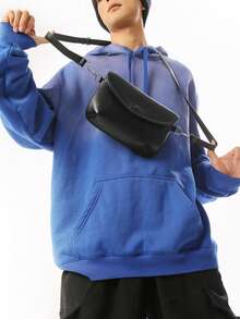1pc Contrast Color Flap Small Square Bag Unisex Casual Fashion Crossbody Bag Outdoor Portable Phone Bag Shoulder Bag - Multicolor - View 6