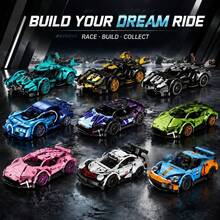 304pcs Sports Car Building Blocks, Adult Collectible Supercar Model, Halloween Christmas Thanksgiving Birthday Gift - Multicolor - View 1