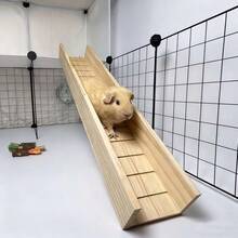 1pc Wooden Hamster Platform, Hamster Stairs, Hamster Slide, Hamster Pet Toy, Small Pet Toy - one-size - View 2
