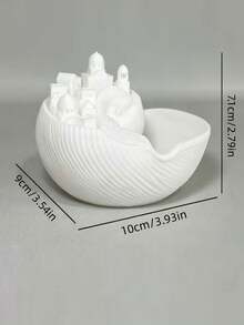 1pc Santorini Desktop Storage Tray Bowl, Creative Shell Town Key Holder Bowl, Mediterranean Style Entryway Jewelry Organizer, Home Luxury Decor Ornament, Christmas Holiday Gift - White - View 8