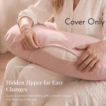 Muslin Nursing Pillow Covers, Soft Cover For Breastfeeding Pillows, Comfortable & Durable, Machine Washable, Slipcovers For Baby, Cover Only - Multicolor - View 3