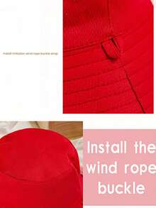 1pc Women's Contrast Color Reversible Bucket Hat With Wide Brim, Face-Covering Sun Hat, Windproof Rope Design, Versatile For Daily, Outdoor, Travel And Trips - A - View 5