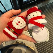 Cute Christmas Themed Jewelry Box, Velvet Ring Earring Storage Box, Festive Santa Snowman Xmas Tree Shaped Gift Box For Proposal Engagement Holiday Gift Giving - Multicolor - View 3