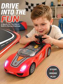 Children's Racing Game - Interactive Driving Simulator, Steering Wheel Toy With Rotating Column, Car, Christmas, Toy, Sensory Toy, Kids Toy, Montessori Toy - Multicolor - View 1