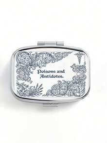 Portable Mini Pill Case, Single-Piece 2d Flat-Printed Dual-Compartment, Vintage Floral And Botanical Pattern Print, Sealed And Moisture-Proof, Capsule And Vitamin Organizer, Pocket-Sized Travel Medicine Storage Box, 2D Flat,Only Includes The Box - Multicolor - View 13