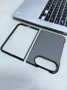 Luxury Ultra-Thin Carbon Fiber Texture Hard Case Compatible With IPhone 18 Duo Fold Shockproof Protective Cover Shell - Grey - View 1