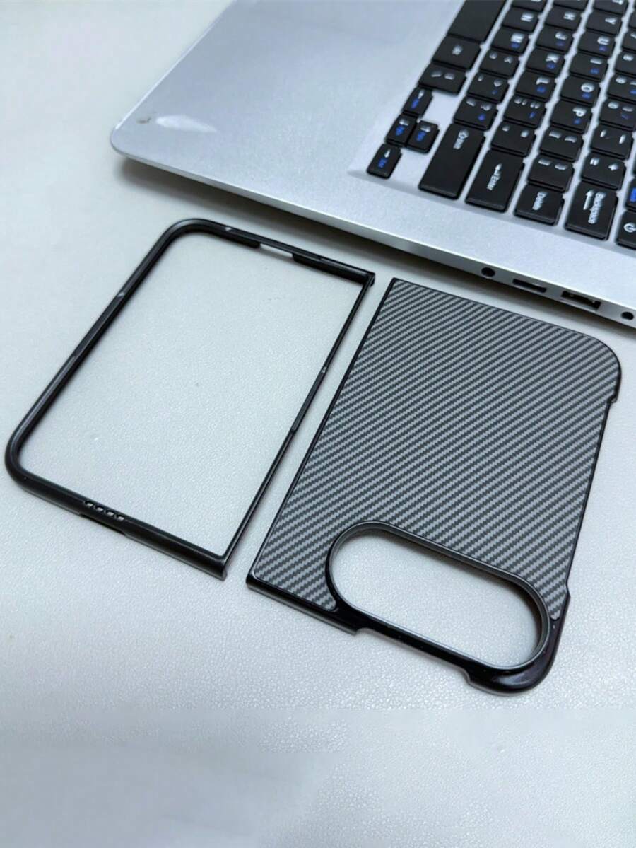 Luxury Ultra-Thin Carbon Fiber Texture Hard Case Compatible With IPhone 18 Duo Fold Shockproof Protective Cover Shell - Grey - View 1