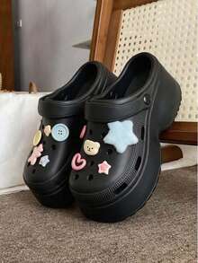 2026 New Fashion Versatile Women EVA Chunky Platform Sandals, Comfortable Slip-On Beach Shoes - Black - View 2