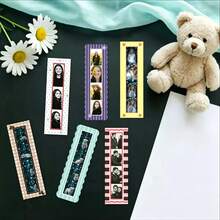 8/4pcs Magnetic 4-Photo Strip Frame, Photo Booth Style Photo Display Magnets, Flexible Refrigerator Photo Clips, Suitable For Fridge, Locker, Magnetic Blackboard And Metal Surfaces, DIY Memory Collage Decoration, Suitable For Home, Office, Dorm And Gift - Multicolor - View 6