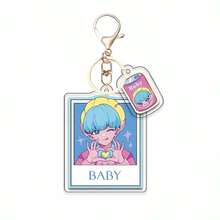 Hasbro 1PC K‑POP Themed Acrylic Key Ring, Double Tag Design Bag Charm, Collectible Decorative Pendant - Multiple Styles - View 2