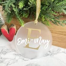 Hiasan Natal Akrilik Bulat Buram Kosong, Cakram Bundar Matte dengan Lubang Gantung, Bahan Kerajinan DIY Belum Selesai untuk Dekorasi Pohon Natal, Stiker Vinil, Kaligrafi Tangan, Ukiran, Perlengkapan Pesta Liburan - bawaan - View 6