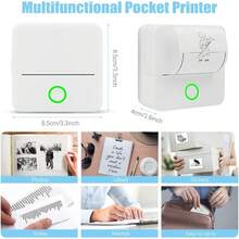 Mini Sticker Printer, White Portable Thermal Sticker Maker Machine With Paper Roll, Inkless Bluetooth Printer Compatible With Android & IOS Smartphones & Tablets, Pocket Printer For Notes, Labels, Memos, Pictures, Ideal Gift - Multicolor - View 6