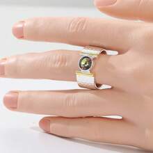 Vintage Wide Geometric Women's Ring, Niche Design Holiday Jewelry Accessory Gift - Silver - View 3