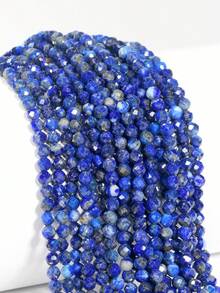 3mm 切面天然石水晶迷你珠 1 串 38cm/15in 天然 AAA 紅碧玉、青金石、非洲綠松石、虎眼石、紫水晶、螢石寶石珠，約 115-120 顆，時尚珠寶手工珠，DIY 女性項鍊、手鍊和戒指，珠寶製作材料 - 彩色 - 查看 10