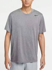 Nike Dri-Fit Logo Crew Neck Quick-Dry Comfortable Casual Short Sleeve T-Shirt Men's Carbon Grey - Grey - View 1