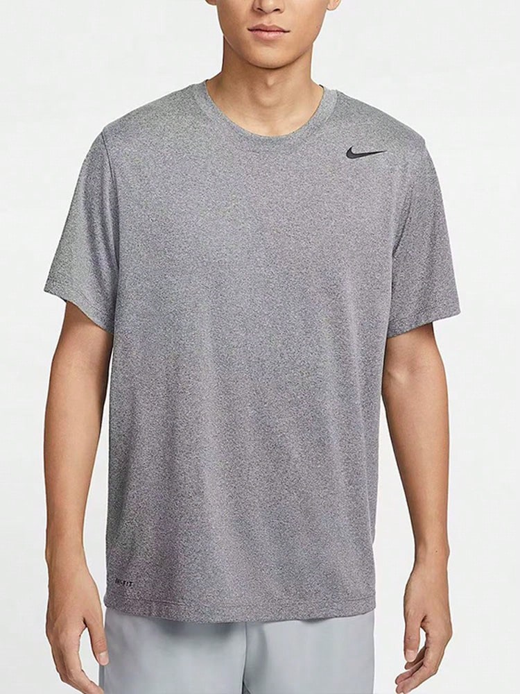 Nike Dri-Fit Logo Crew Neck Quick-Dry Comfortable Casual Short Sleeve T-Shirt Men's Carbon Grey - Grey - View 1