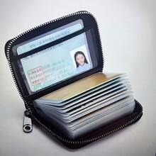 Ultra Thin RFID Anti-Theft Zipper Wallet - Multifunctional Business Card Holder, Secure Travel Document Storage, Can Hold 12+Cards And Cash, Durable Black Design, Simple Style Metal Buckle Decoration - Rectangle - View 4