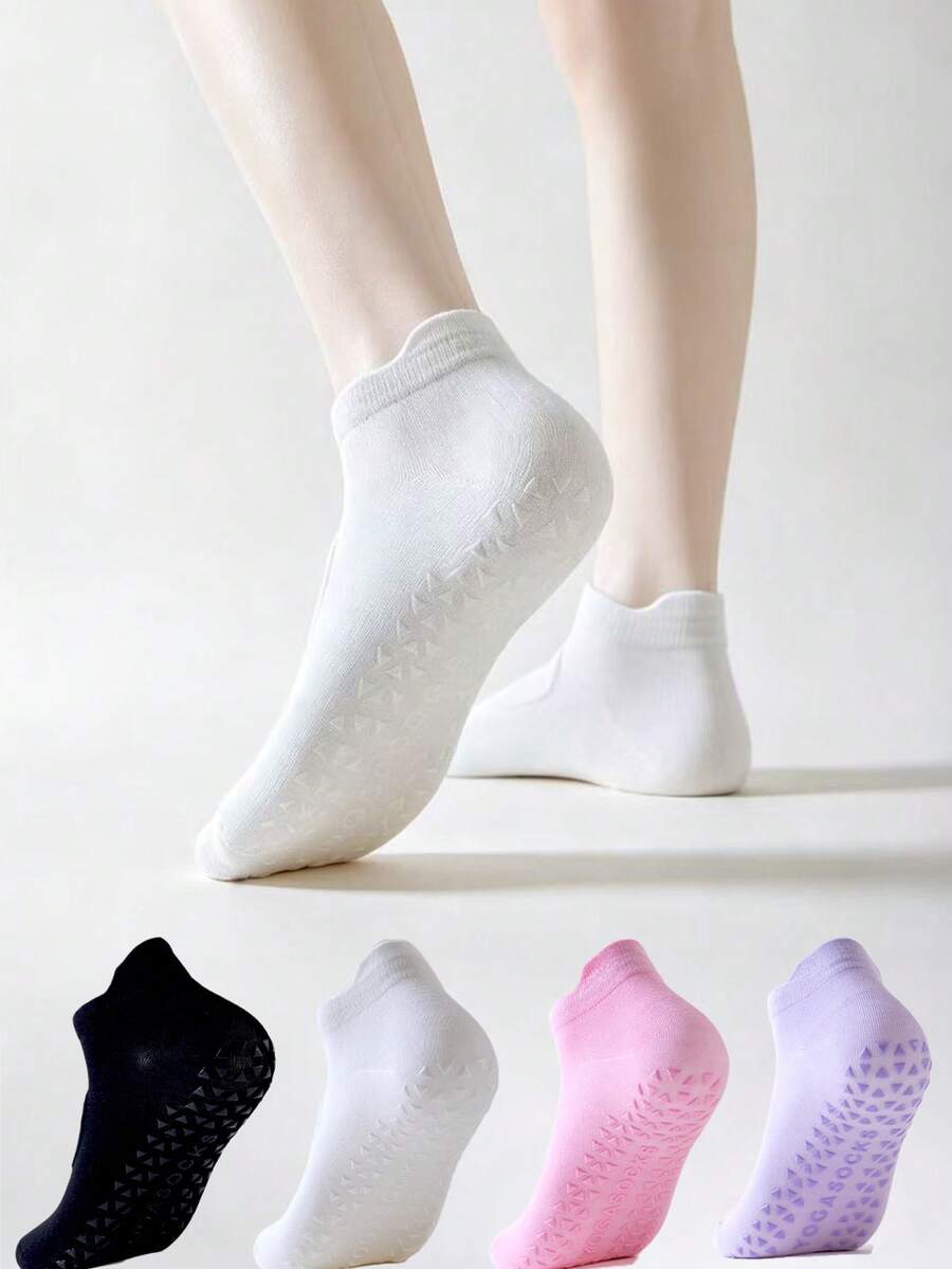 Women's Professional Yoga Socks Silicone Non-Slip Bottom Pilates Fitness Dance Boat Socks 6 Colors Available - Multicolor - View 1