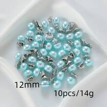 10pcs 12mm Faux Pearl Anti-Exposure Buttons, No-Sew Shirt Fasteners, Safety Pins, 15 Colors Available, Versatile Style - Multicolor - View 2