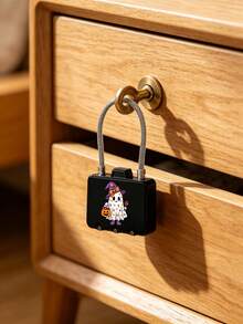Steel Wire Combination Padlock, Halloween Cute Ghost Print, Mini Digital Combination Lock, Portable Combination Lock, Anti-Theft Combination Padlock, Suitable For Luggage, Storage Boxes, Storage Containers, Perfect Gift Choice For Halloween, Thanksgiving - Multicolor - View 2