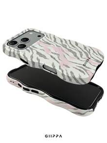 GIIPPA 1pc Distressed Zebra Print Design Phone Case, Compatible With Phone 17 Pro Max, 16 Pro Max, 15 Pro Max, 14 Pro Max, Korean-Style High-End Fashionable And Fun Phone Case, Suitable For 11/12/13/14/15/16 Pro Max Plus, Elegant Design For Men And Women, Perfect Gift For Girlfriend On Christmas, Valentine's Day, Easter, Wedding Season And Birthday! - Multicolor - View 3