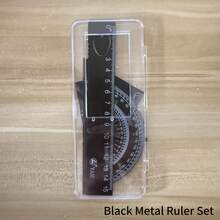Metal Drawing Set For Middle And Elementary School Students, 4-Piece Set With Ruler, Triangle Ruler, Protractor, Wear-Resistant And Durable, Exam Drawing And Measurement Tool With Transparent Box - Sets - View 12