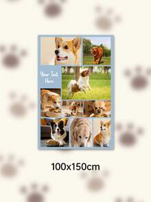 Custom Photo Text Throw Blanket, Personalized Picture Collage Fleece Blanket, Customized Pet Memory Photo Blanket For Sofa Bed Home Decor Gift - Multicolor - View 89