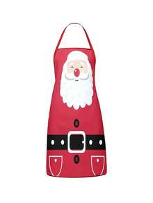 2Pcs Christmas Couple Apron Set, Santa Suit & Elf Costume Bow Printed Adjustable Bib Apron, Funny Holiday Kitchen Cooking Baking Apron For Family Party Xmas Gift - Multicolor - View 4