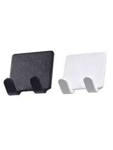 1pc/2pcs/3pcs No Drill Razor Holder Wall Mount Power Cord Plug Hook Hanger For Clothes & Bags - Black - View 14