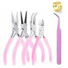 1/6pcs Pink Jewelry Pliers Set - With Opening Tool And Tweezers, Includes No-Tooth Pointed Pliers/Round Nose Pliers/Diagonal Cutter Pliers/Bent Nose Pliers, Multi-Function Small Pliers For Home Use, Basic Jewelry Making And Repair Tools, Suitable For Jewelers - A - View 11